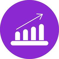 Graph Bar Glyph Circle Icon vector