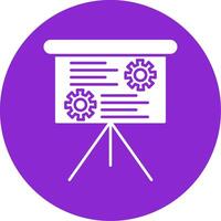 Presentation Glyph Circle Icon vector