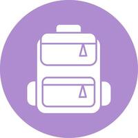 Backpack Glyph Circle Icon vector