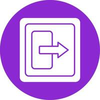 Log Out Glyph Circle Icon vector