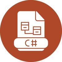 C Sharp Glyph Circle Icon vector