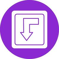 Back Glyph Circle Icon vector