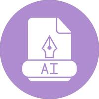 Ai Glyph Circle Icon vector