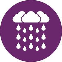 pesado lluvia glifo circulo icono vector