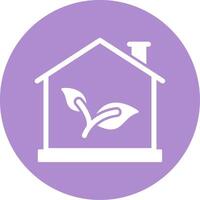 Eco House Glyph Circle Icon vector