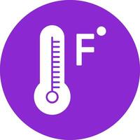 Fahrenheit Degrees Glyph Circle Icon vector