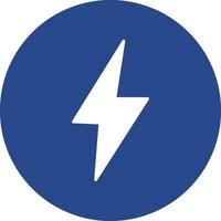 Thunder Glyph Circle Icon vector