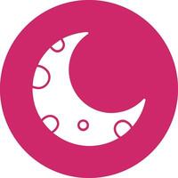 Half Moon Glyph Circle Icon vector