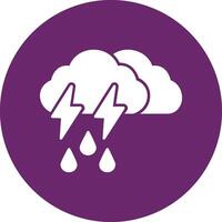 Storm Glyph Circle Icon vector