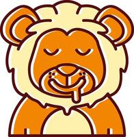 babear lleno resbaló retro icono vector