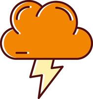 Lightning filled Sliped Retro Icon vector