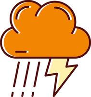 Thunder strom filled Sliped Retro Icon vector