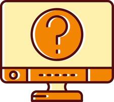 Question filled Sliped Retro Icon vector