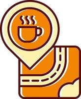 Coffee filled Sliped Retro Icon vector