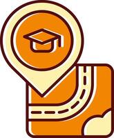 University filled Sliped Retro Icon vector