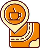 Cafe filled Sliped Retro Icon vector