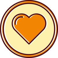 Heart filled Sliped Retro Icon vector