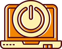 Power off filled Sliped Retro Icon vector