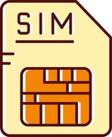 sim lleno resbaló retro icono vector