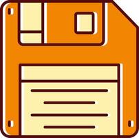 Floppy disk filled Sliped Retro Icon vector