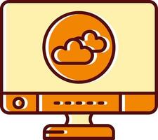 Cloud filled Sliped Retro Icon vector