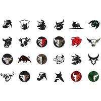 collection of cow logos vector