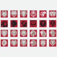 collection of lion logos vector