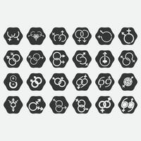 collection of gender logos vector
