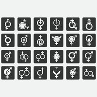 collection of gender logos vector