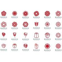 collection of rose flower logos vector