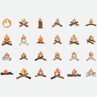 collection of fire logos vector