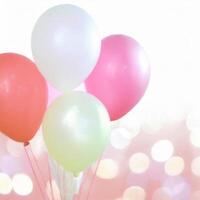 AI generated Colorful balloons decoration, party celebration concept photo