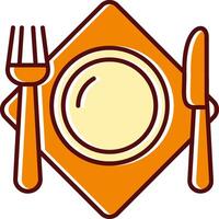 Cutlery filled Sliped Retro Icon vector