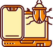 Bug filled Sliped Retro Icon vector