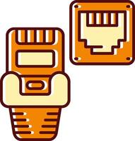 Ethernet filled Sliped Retro Icon vector