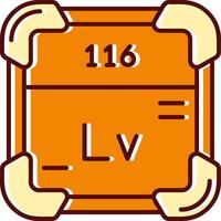 Livermorium filled Sliped Retro Icon vector