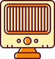 Heater filled Sliped Retro Icon vector