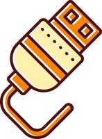 Usb filled Sliped Retro Icon vector