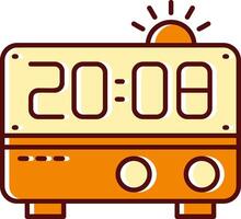 Alarm clock filled Sliped Retro Icon vector