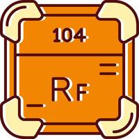 Rutherfordium filled Sliped Retro Icon vector