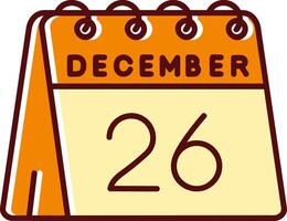 26th of December filled Sliped Retro Icon vector