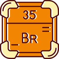 Bromine filled Sliped Retro Icon vector