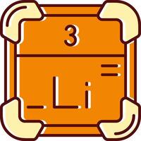 Lithium filled Sliped Retro Icon vector