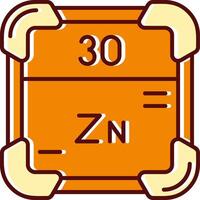 zinc lleno resbaló retro icono vector