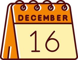 16th of December filled Sliped Retro Icon vector