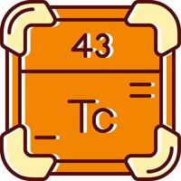 Technetium filled Sliped Retro Icon vector