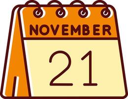 21st of November filled Sliped Retro Icon vector