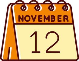 12th of November filled Sliped Retro Icon vector