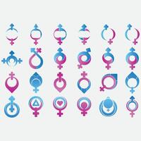 collection of gender logos vector