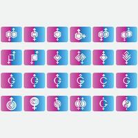 collection of gender logos vector